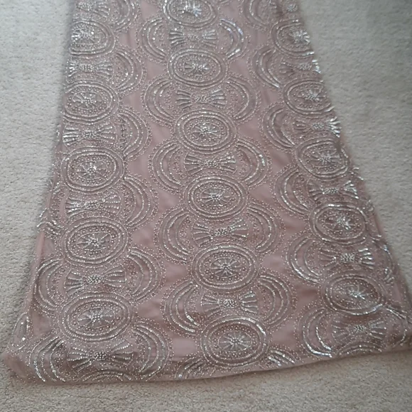 NWOT! AIDEN MATTOX BLUSH BEADED DESIGNER DRESS  GOWN SIZE 8 - Picture 2 of 15